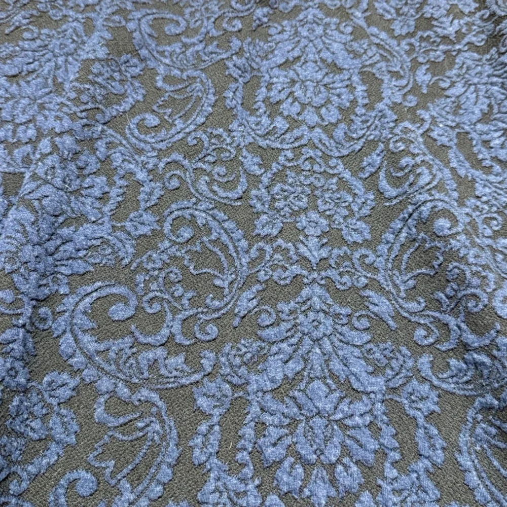 Maeve Anthropologie‎ Navy Blue Black Damask Jacquard A-Line Skater Skirt Small